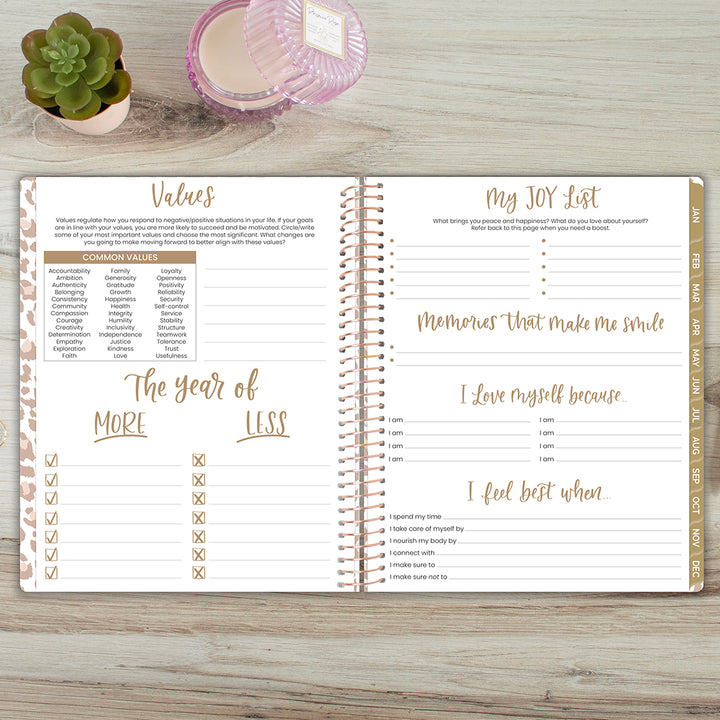 2026 Soft Cover Planner, 8.5" x 11", Tan Leopard