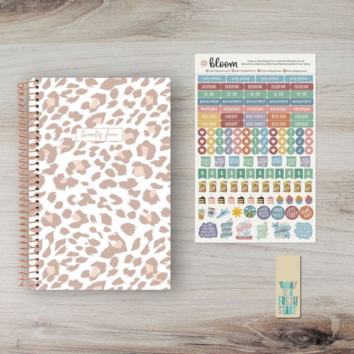2024 Soft Cover Planner, 5.5" x 8.25", Tan Leopard