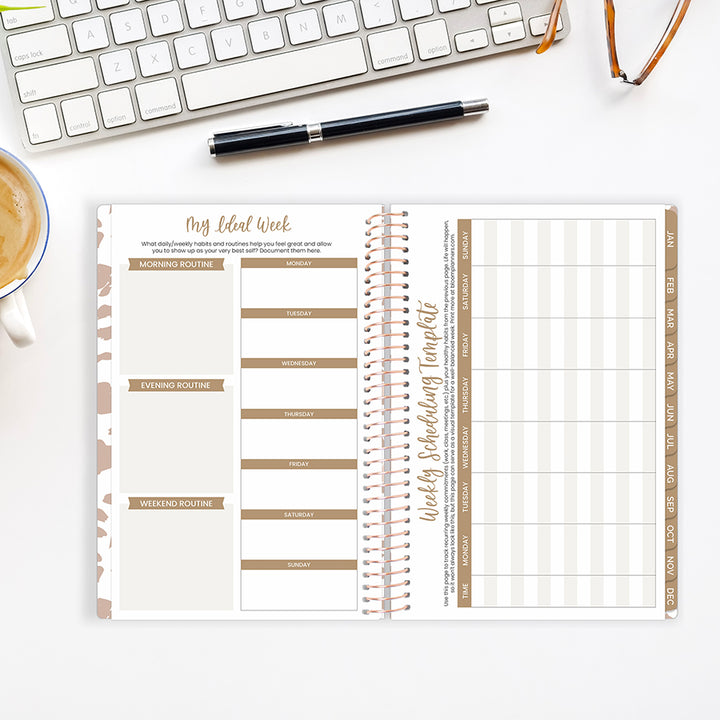 2026 Soft Cover Planner, 5.5" x 8.25", Tan Leopard