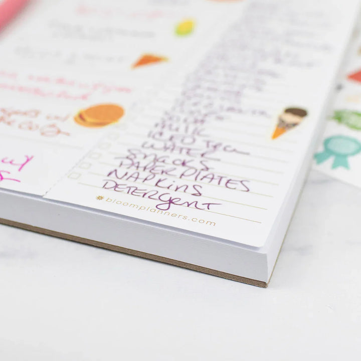 Planning Pad, 6" x 9", Meal Planning Pad with Magnets, Modern Gold