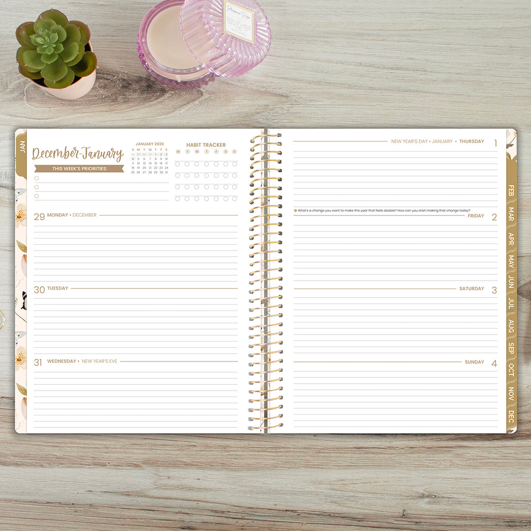 2026 Soft Cover Planner, 8.5" x 11", Butterfly Garden