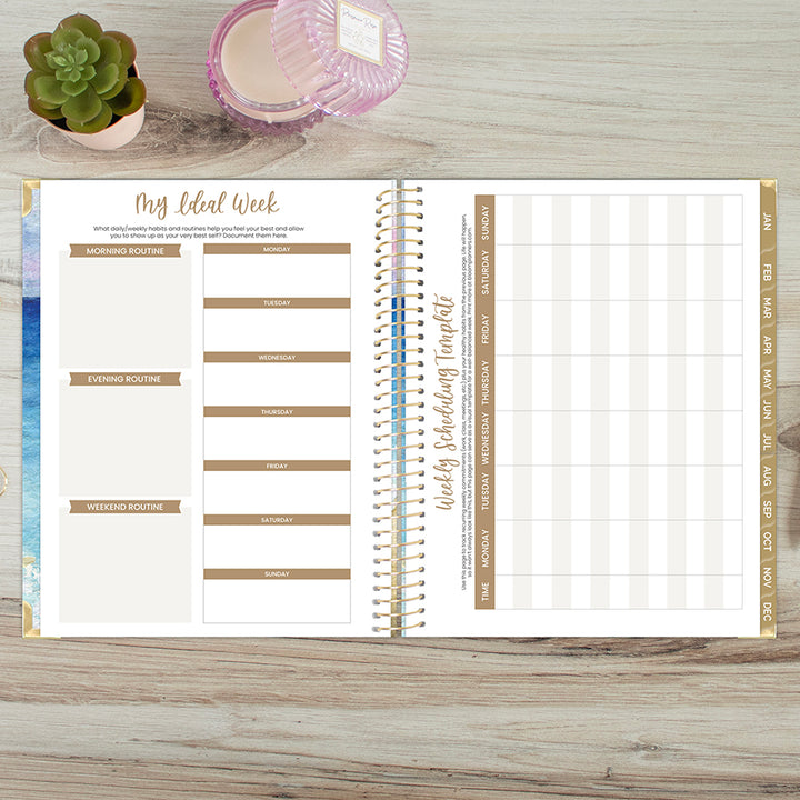 2026 Hard Cover Planner, 8.5" x 11", Coastal Calm