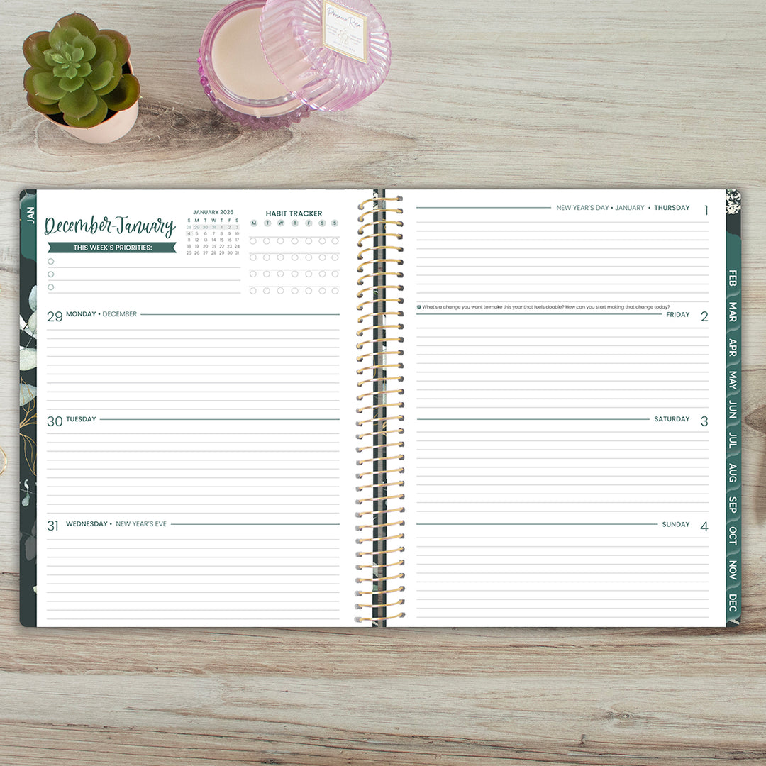 2026 Soft Cover Planner, 8.5" x 11", Eucalyptus, Green