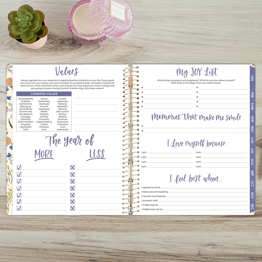 2026 Hard Cover Planner, 8.5" x 11", Whimsical Wildflowers