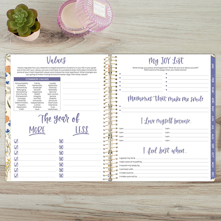 2026 Hard Cover Planner, 8.5" x 11", Whimsical Wildflowers