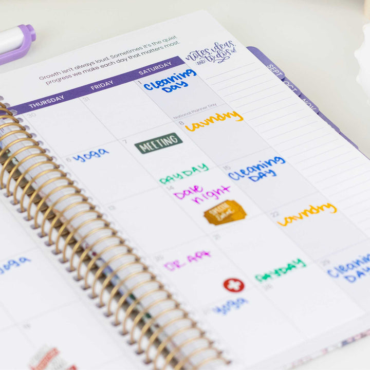 2026-27 Hard Cover Planner, 5.5" x 8.25" | Seaside Whimsy - bloom daily planners