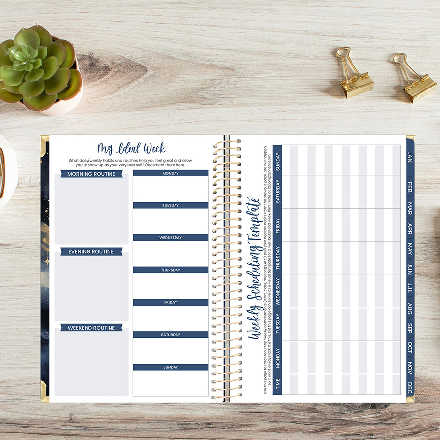 2026 Hard Cover Planner, 5.5" x 8.25", Midnight Sky