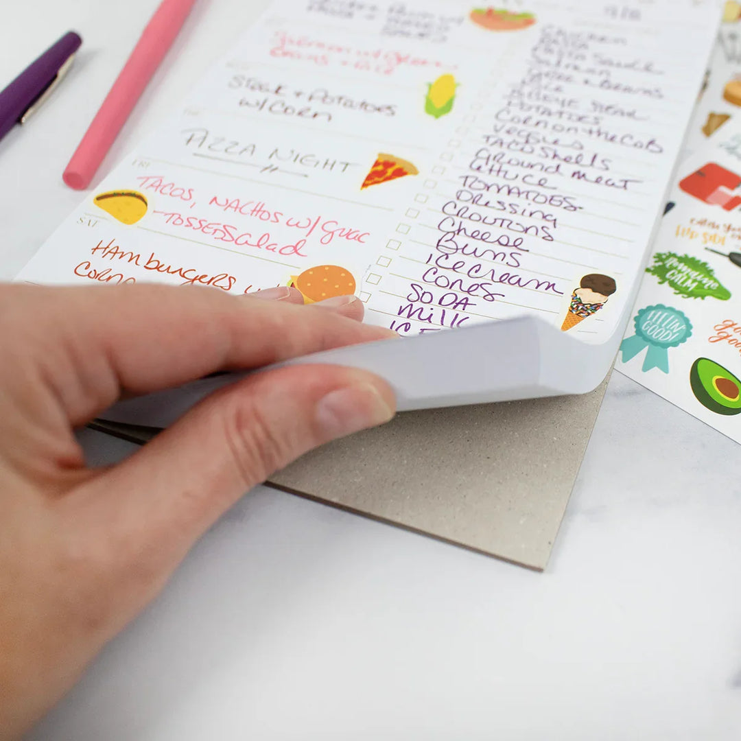 Planning Pad, 6" x 9", Meal Planning Pad with Magnets, Modern Gold