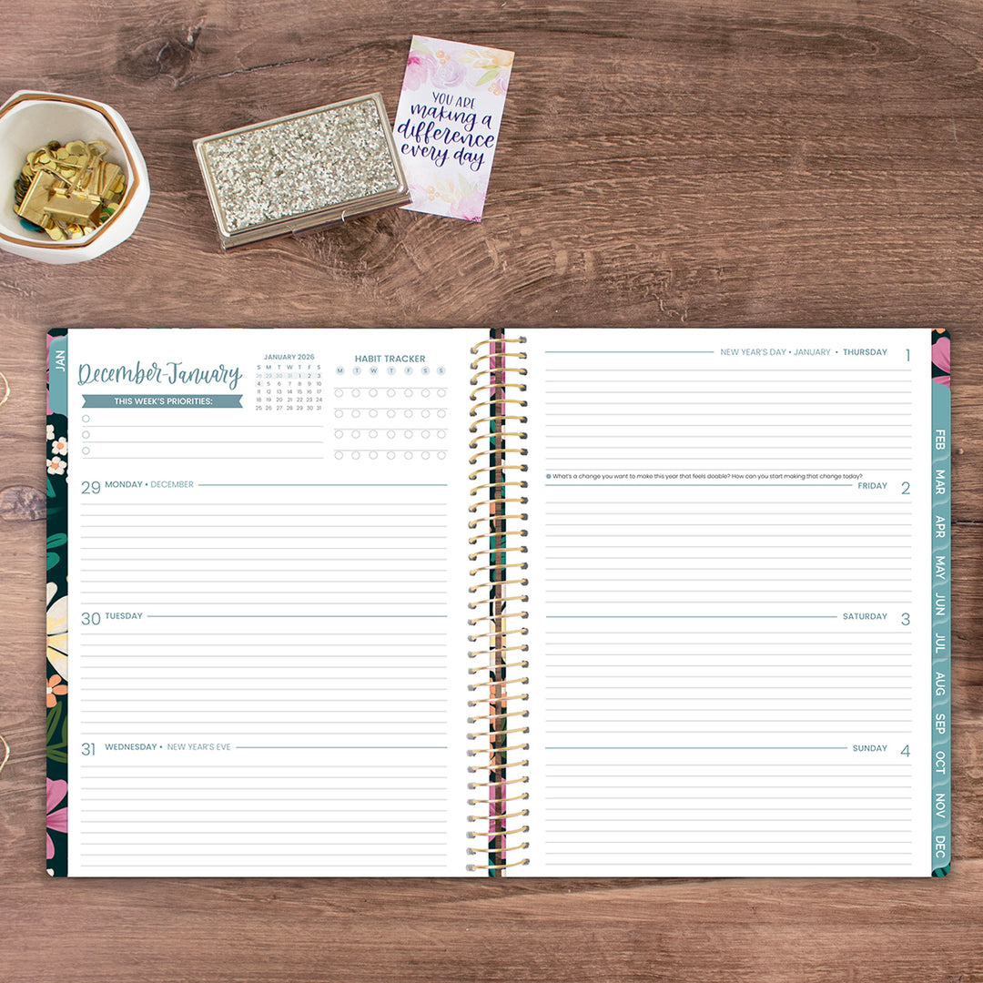 2026 Soft Cover Planner, 8.5" x 11", Blooming Wildly