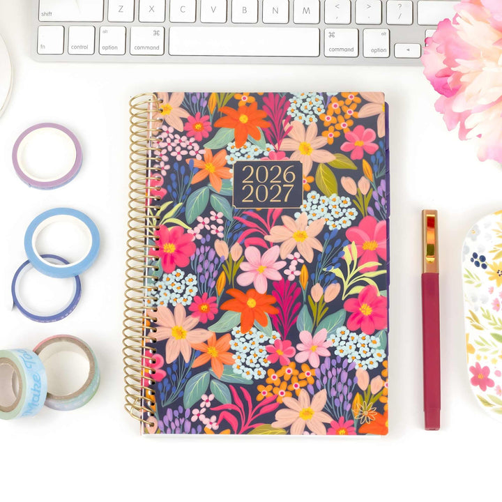2026–27 Soft Cover Planner, 5.5" x 8.25" | Floral Fiesta - bloom daily planners