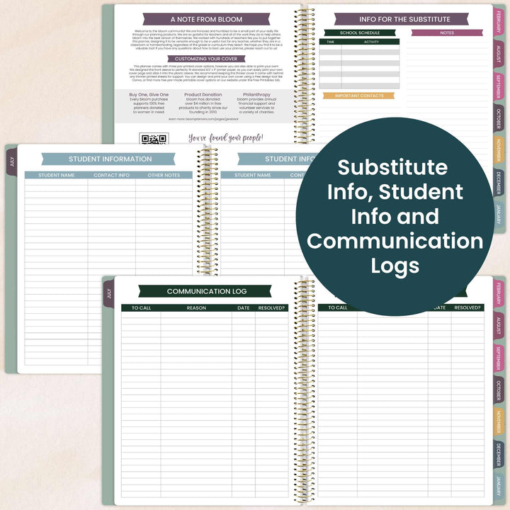 2026-27 Teacher Planner | Bold & Bright | Interchangeable Cover - bloom daily planners