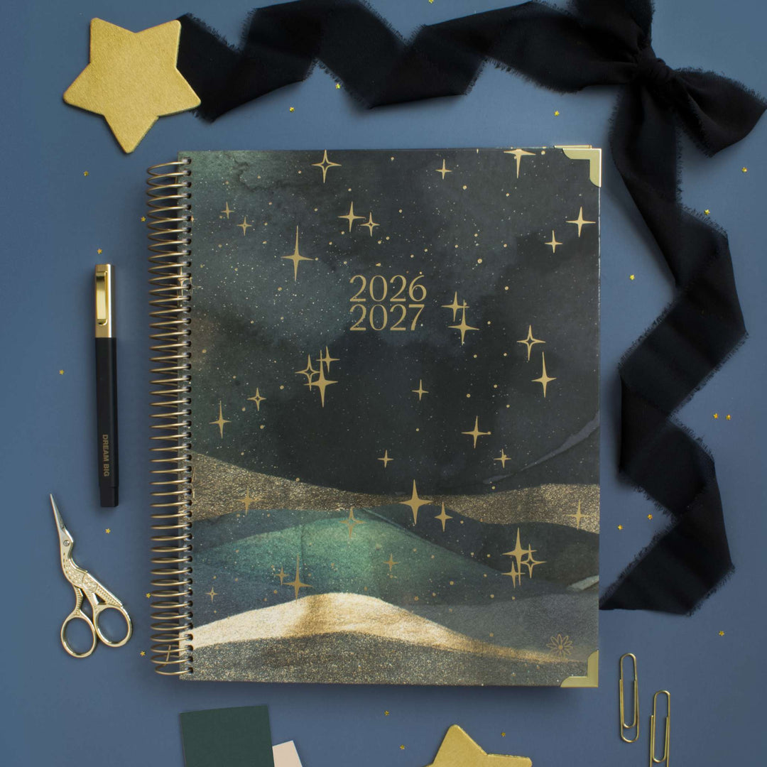 2026–27 Hard Cover Planner, 8.5" x 11" | Celestial Skies - bloom daily planners