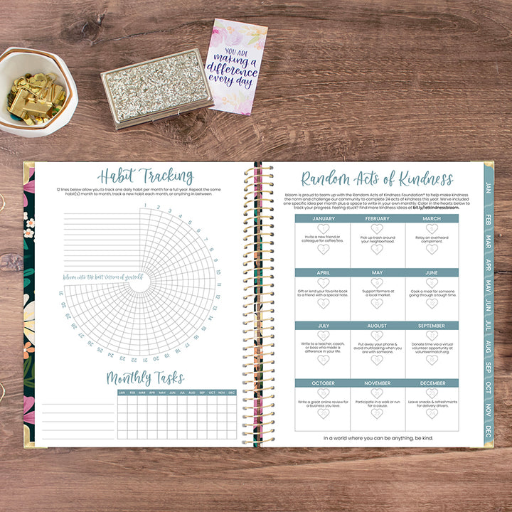 2026 Hard Cover Planner, 8.5" x 11", Blooming Wildly