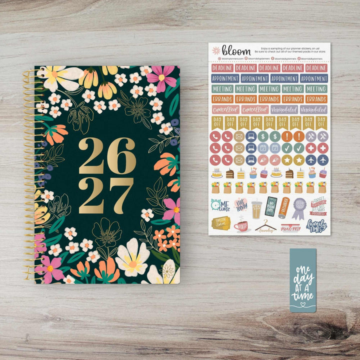 2026-27 Soft Cover Planner, 5.5" x 8.25" | Blooming Wildly - bloom daily planners