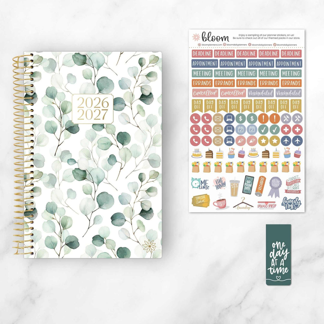 2026-27 Soft Cover Planner, 5.5" x 8.25" | Boho Greenery - bloom daily planners