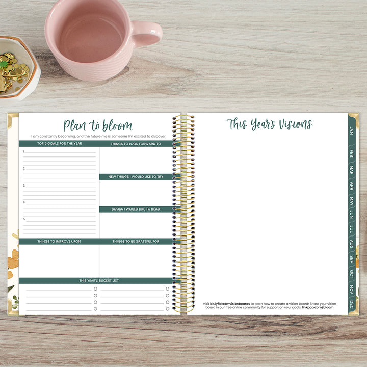 2026 Vision Planner, 7.5" x 9", Eucalyptus, White