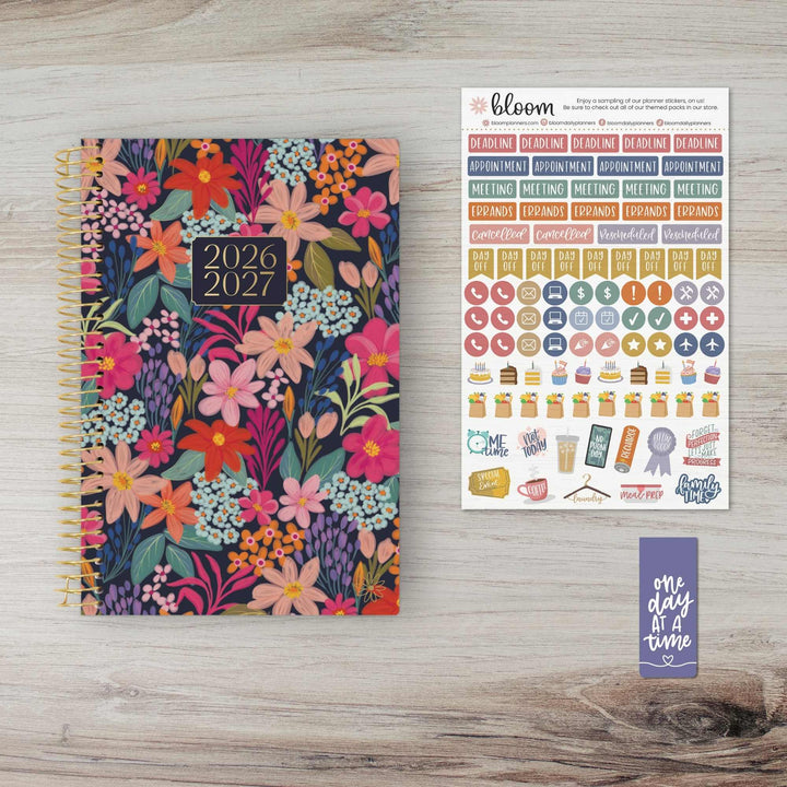 2026–27 Soft Cover Planner, 5.5" x 8.25" | Floral Fiesta - bloom daily planners