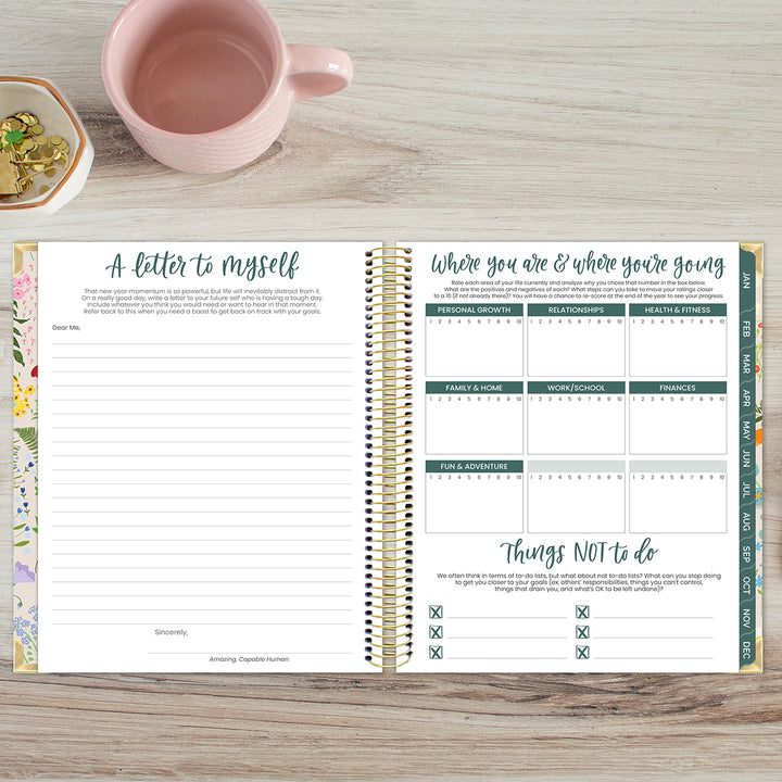 2026 Vision Planner, 7.5" x 9", Garden Party, Beige