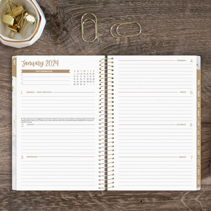 2024 Soft Cover Planner, 5.5" x 8.25", Marble
