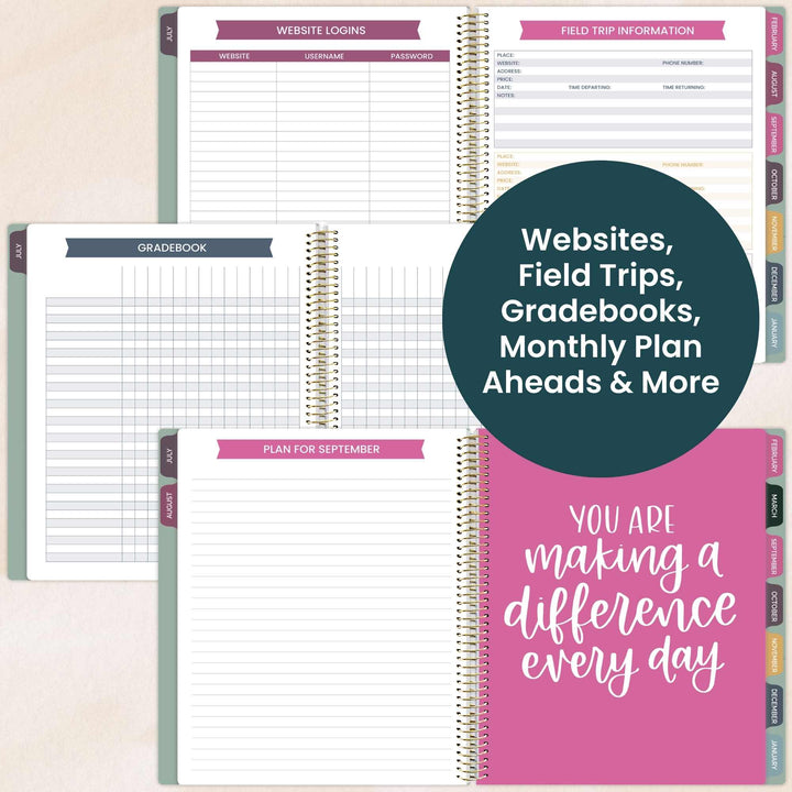 2026-27 Teacher Planner | Bold & Bright | Interchangeable Cover - bloom daily planners