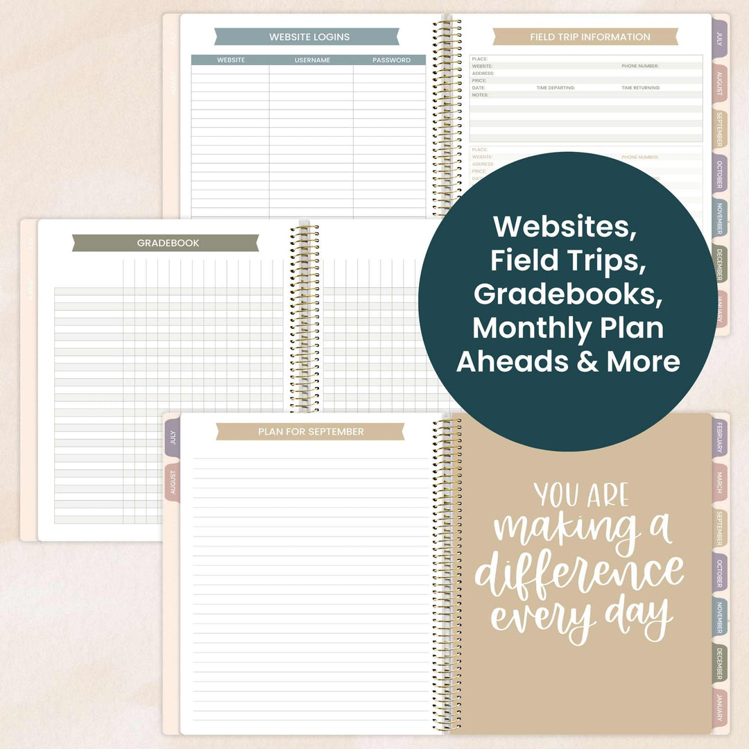 2026-27 Teacher Planner | Cool Tones | Interchangeable Cover - bloom daily planners