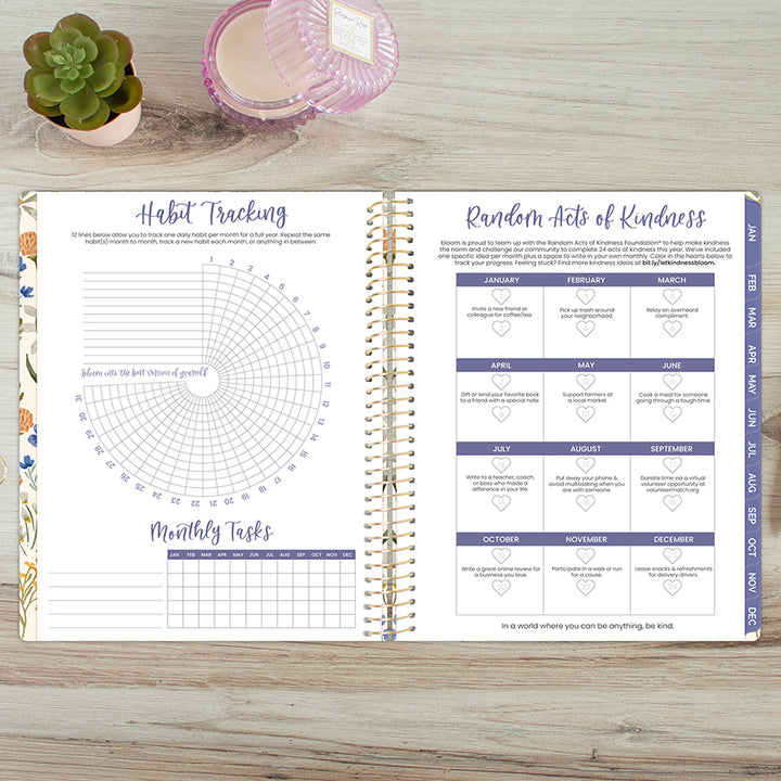 2026 Hard Cover Planner, 8.5" x 11", Whimsical Wildflowers