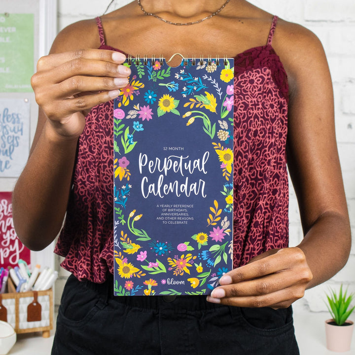 Perpetual Calendar, 5" x 10", Seasonal Florals