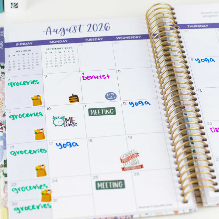 2026-27 Hard Cover Planner, 5.5" x 8.25" | Seaside Whimsy - bloom daily planners