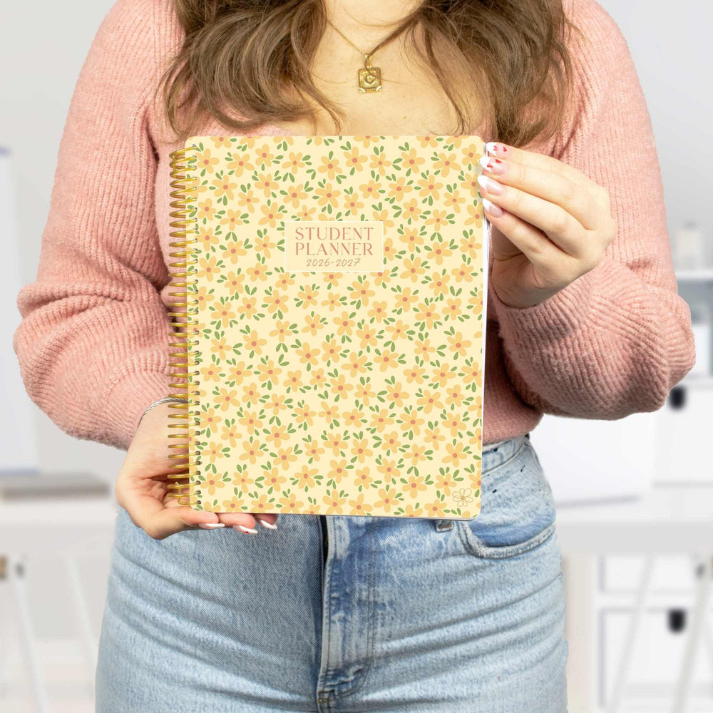 2026–27 Daisy Column Academic Planner, 7" x 9" | Butter Yellow Daisies - bloom daily planners