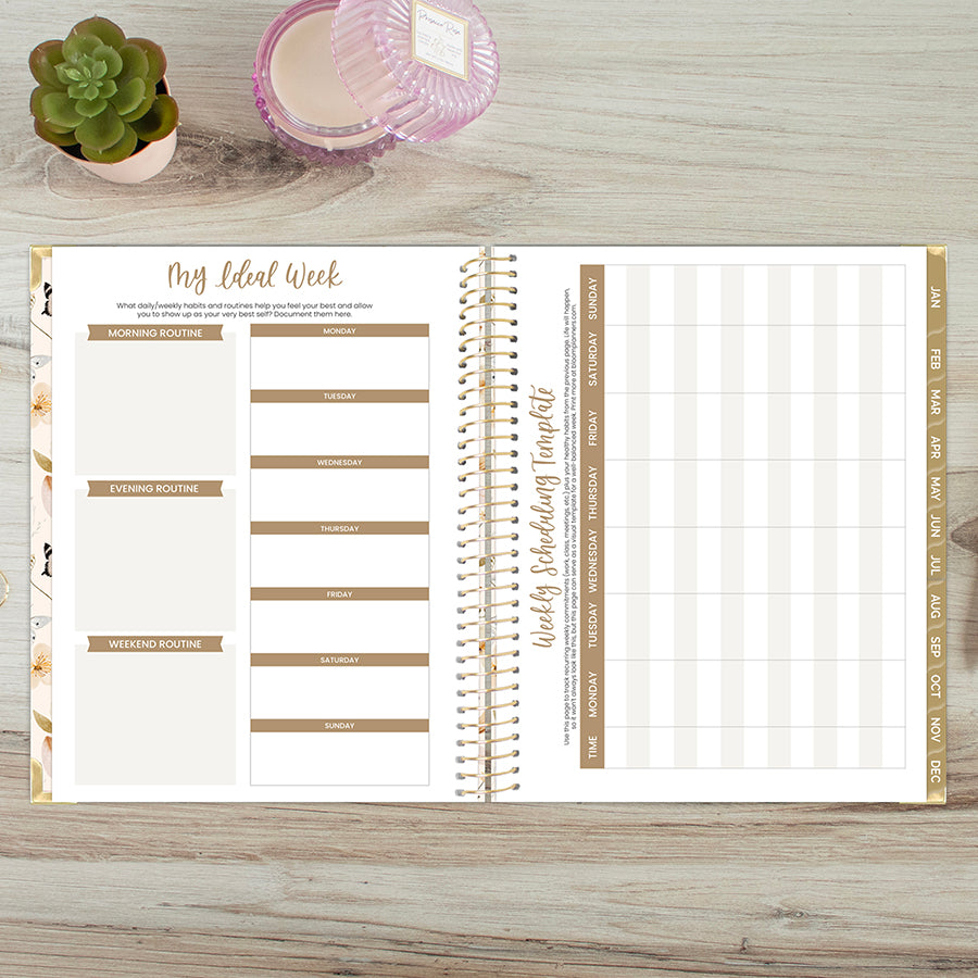 2026 Hard Cover Planner, 8.5" x 11", Butterfly Garden