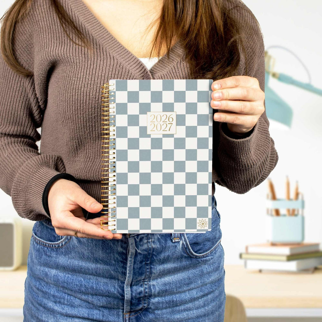 2026–27 Soft Cover Planner, 5.5" x 8.25" | Checkered - bloom daily planners