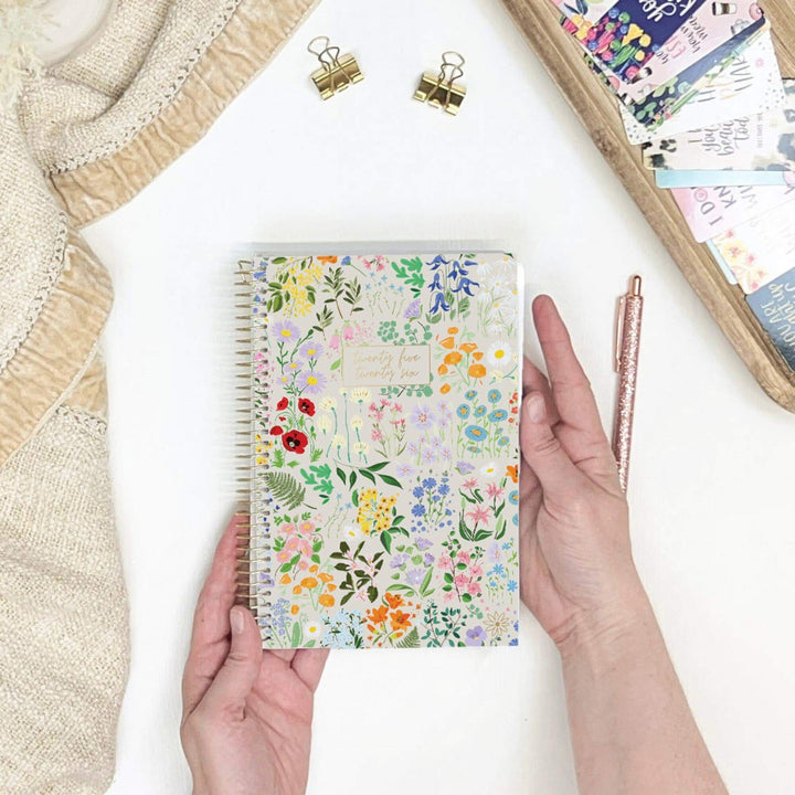 2025-26 Soft Cover Planner, 5.5" x 8.25", Garden Party, Beige