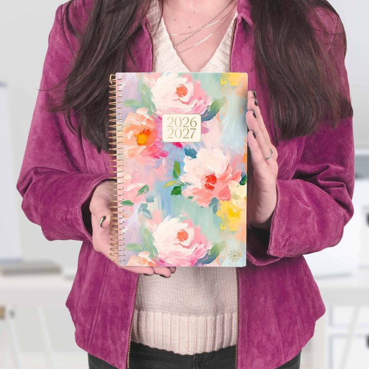 2026–27 Soft Cover Planner, 5.5" x 8.25" | Painted Peonies - bloom daily planners