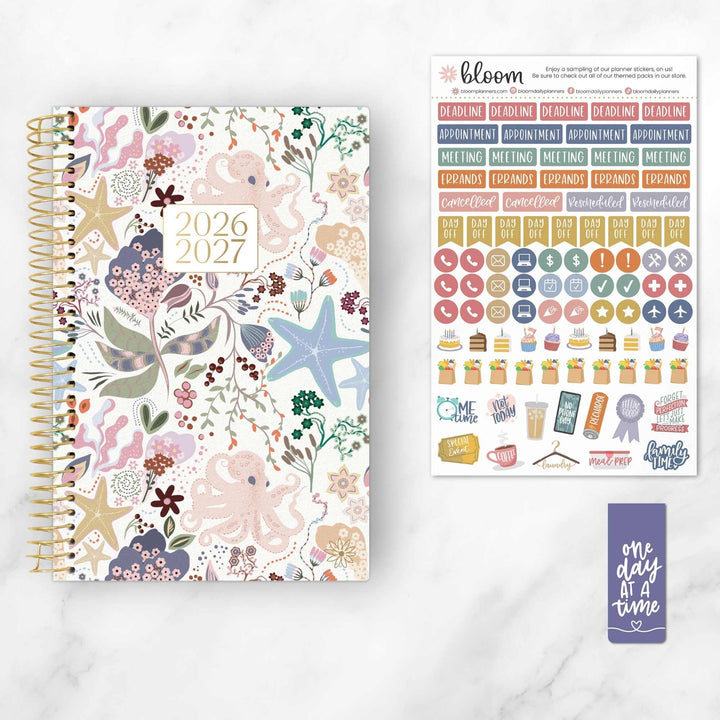 2026–27 Soft Cover Planner, 5.5" x 8.25" | Seaside Whimsy - bloom daily planners