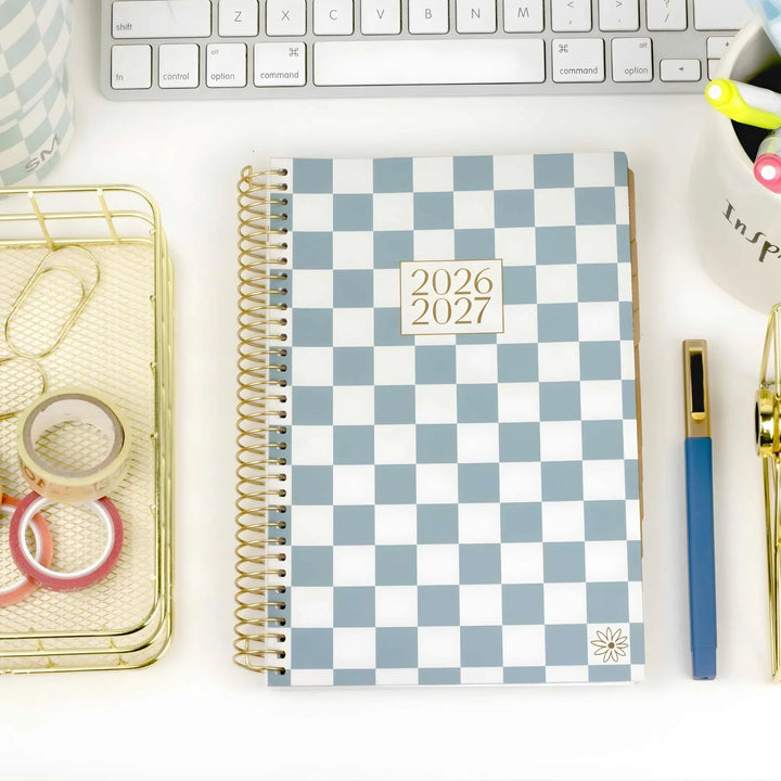 2026–27 Soft Cover Planner, 5.5" x 8.25" | Checkered - bloom daily planners