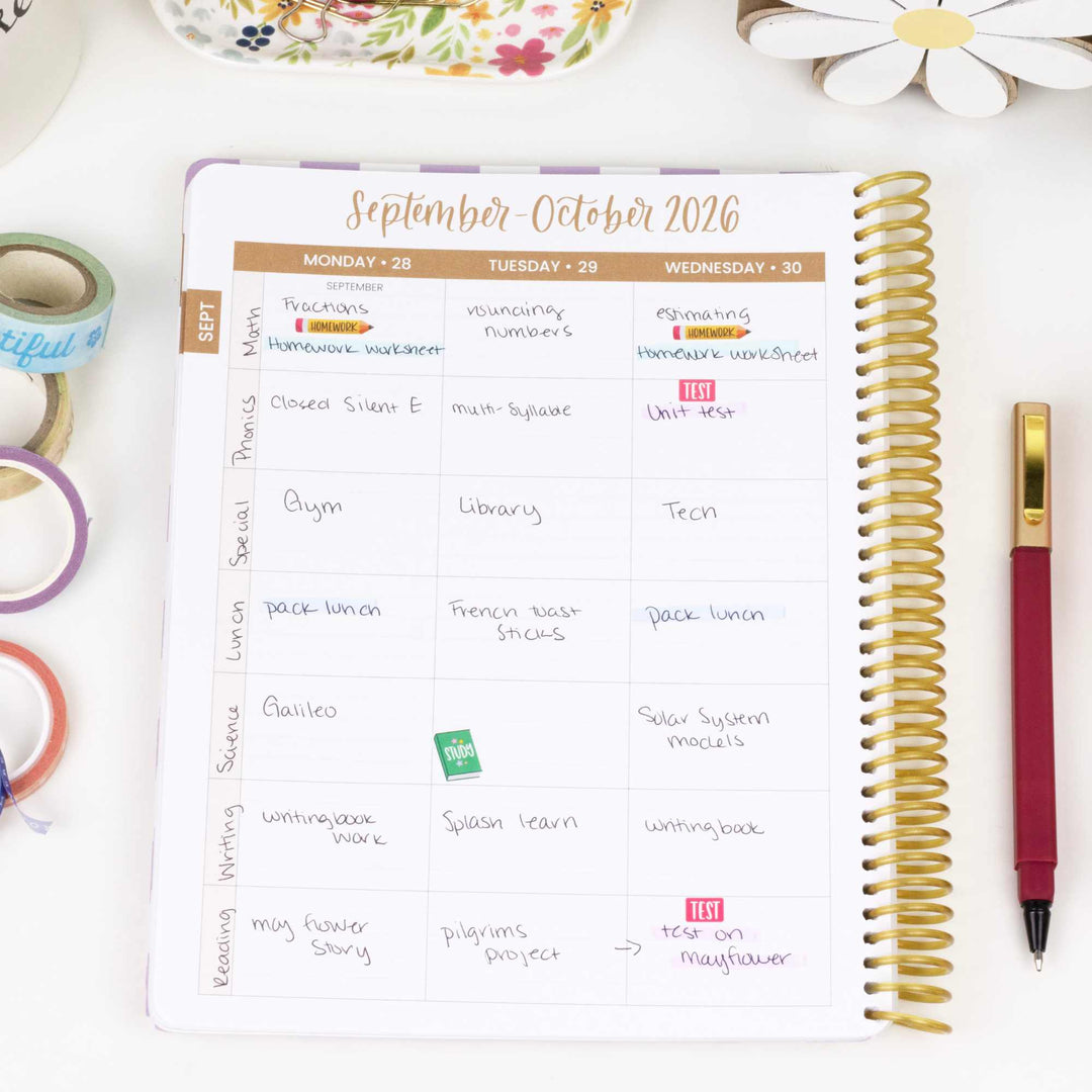 2026–27 Daisy Column Academic Planner, 7" x 9" | Checkered - bloom daily planners