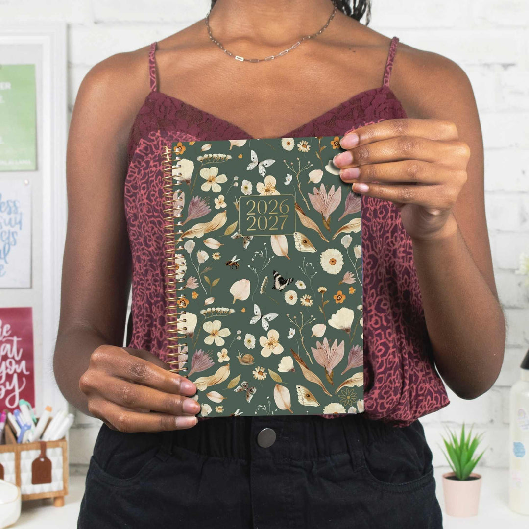 2026-27 Soft Cover Planner, 5.5" x 8.25" | Butterfly Garden - bloom daily planners
