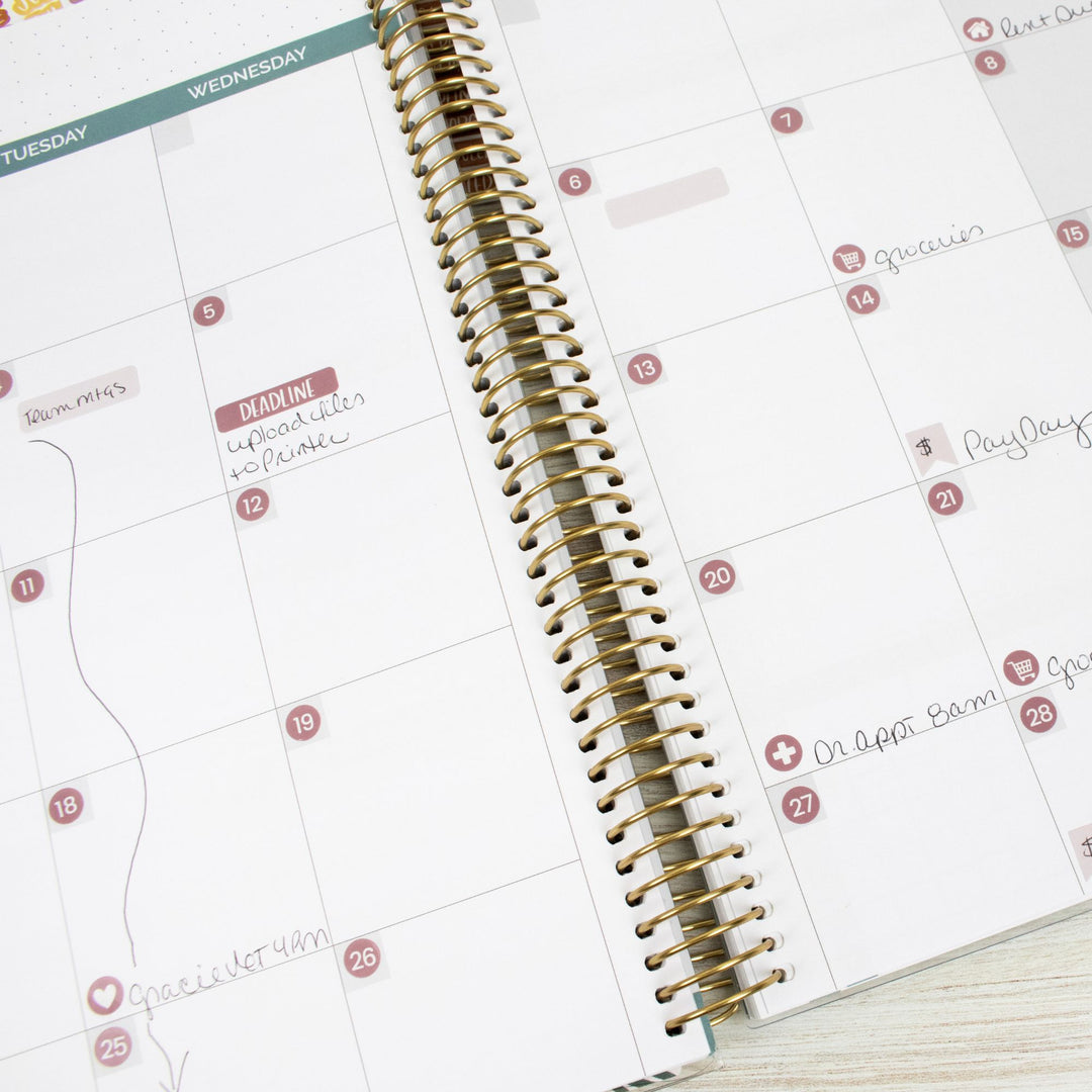 Planner Stickers, Calendar Essentials Pack, Retro Rainbow