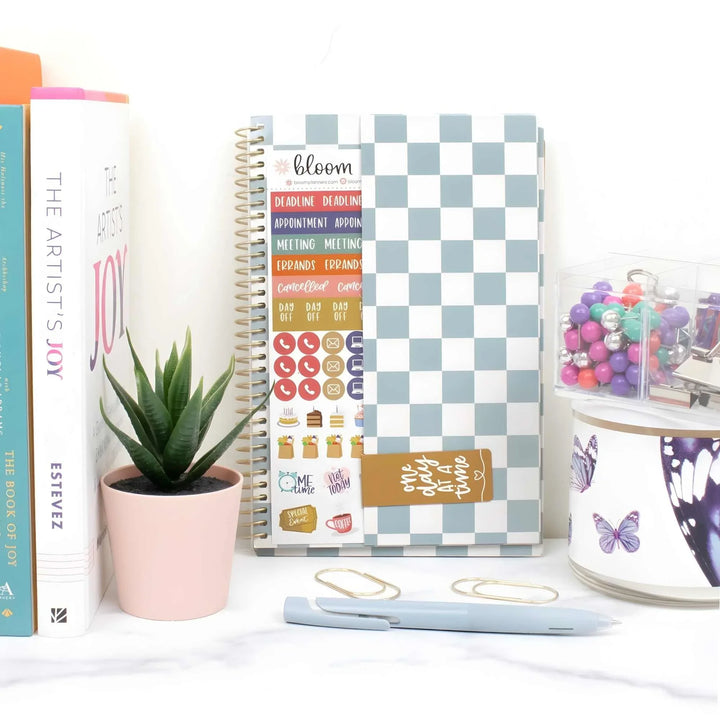 2026–27 Soft Cover Planner, 5.5" x 8.25" | Checkered - bloom daily planners