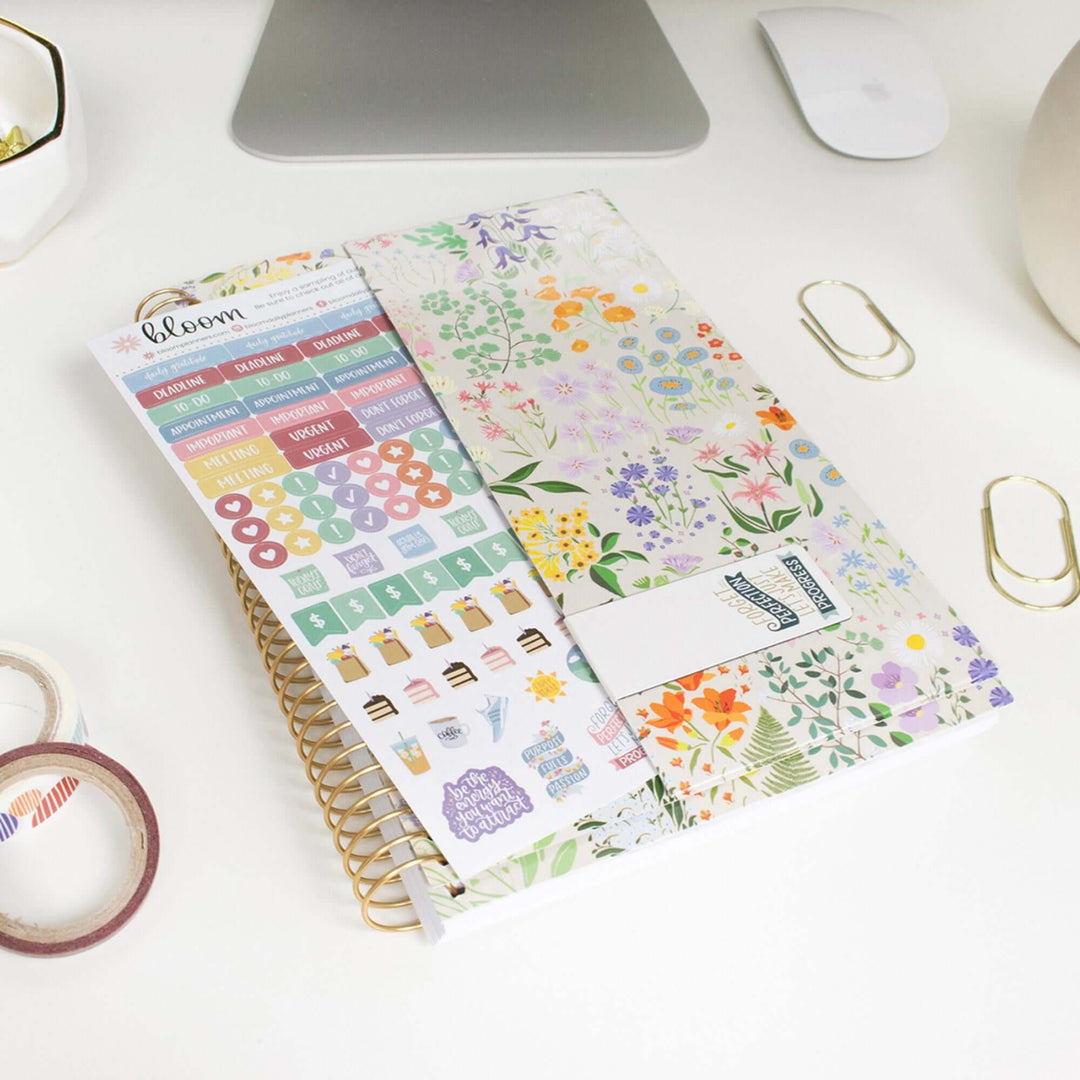 2025-26 Soft Cover Planner, 5.5" x 8.25", Garden Party, Beige