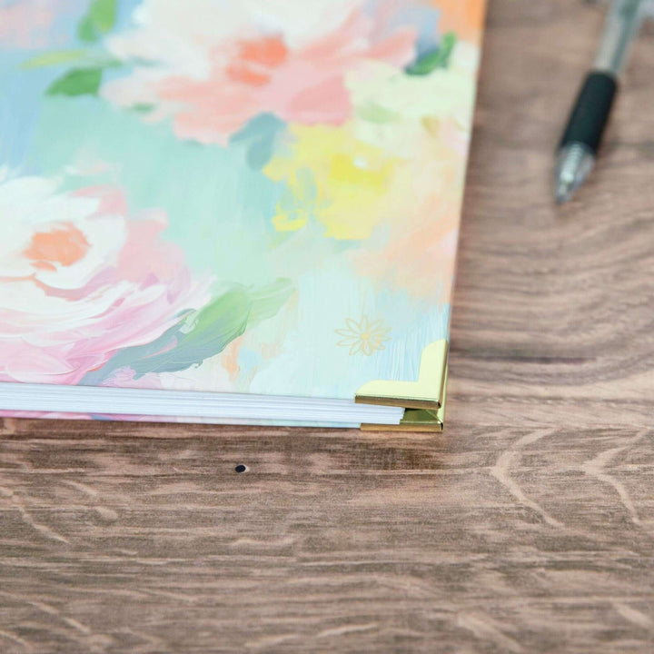 2025-26 Hard Cover Planner, 8.5" x 11", Painted Peonies
