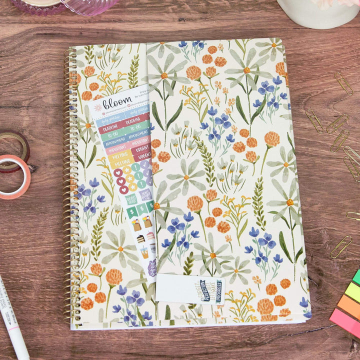 2025-26 Soft Cover Planner, 8.5" x 11", Whimsical Wildflowers