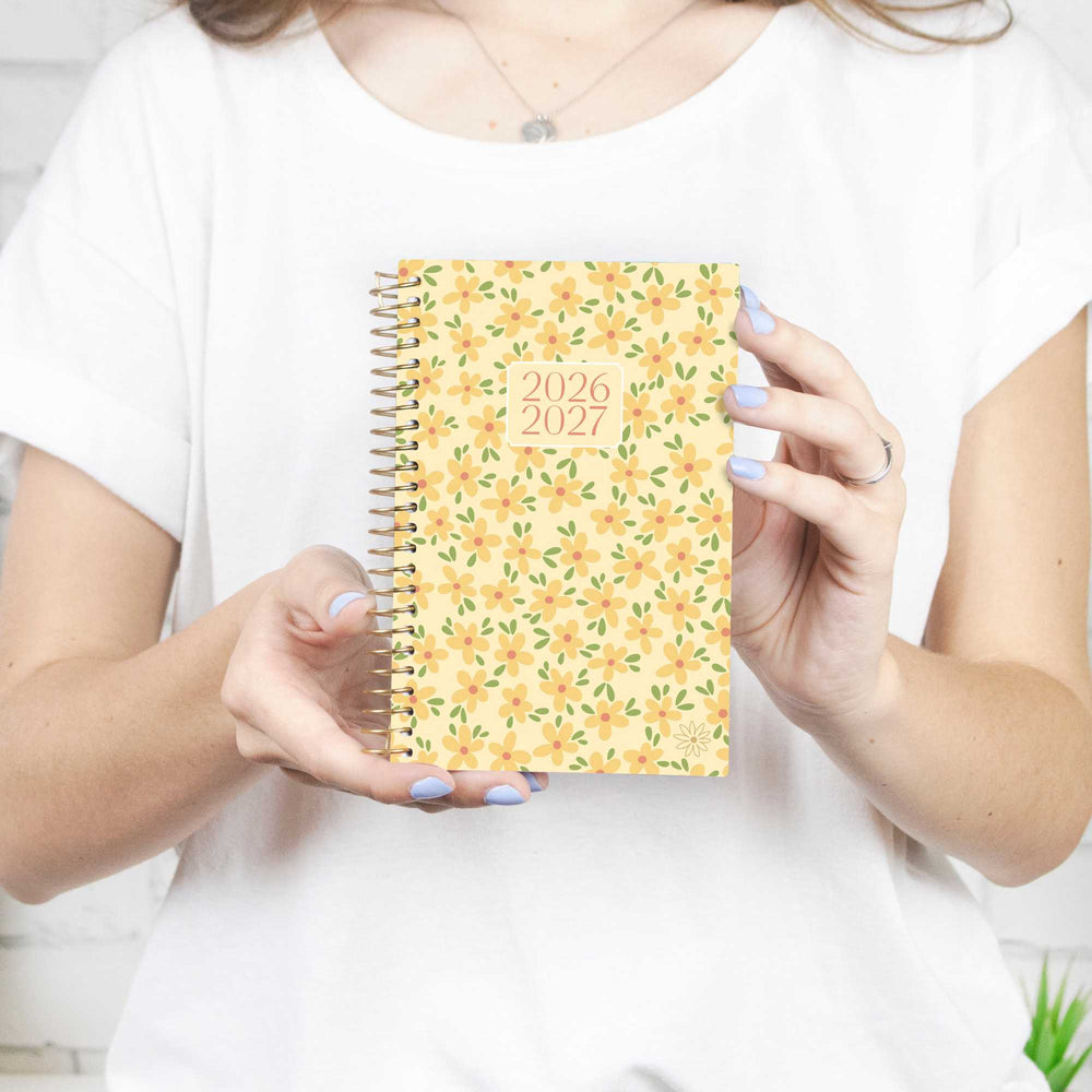 2026–27 Soft Cover Planner, 4" x 6" | Butter Yellow Daisies - bloom daily planners