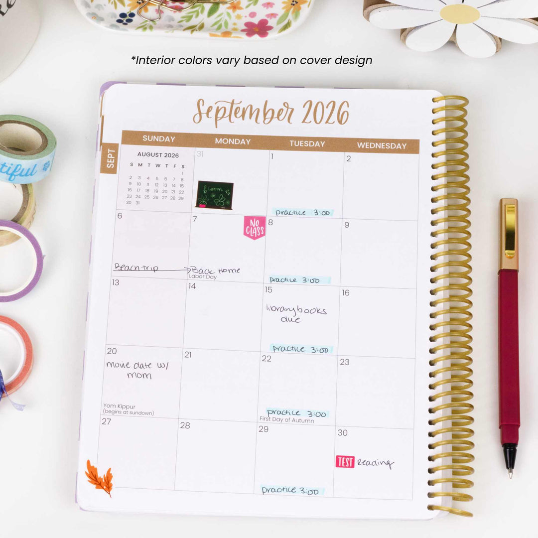 2026–27 Daisy Column Academic Planner, 7" x 9" | Butter Yellow Daisies - bloom daily planners