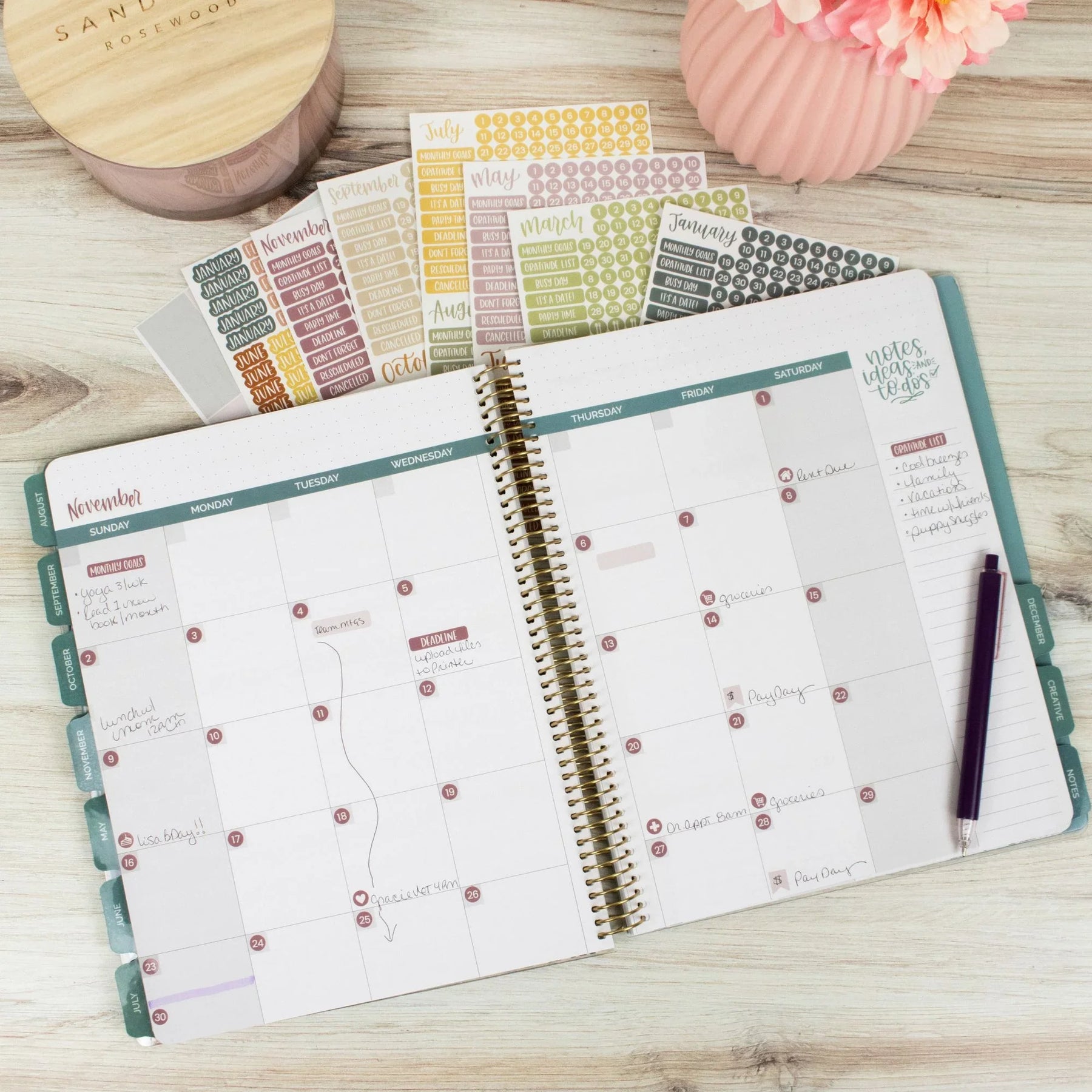 Calendar Essential Planner Stickers by bloom daily planners®