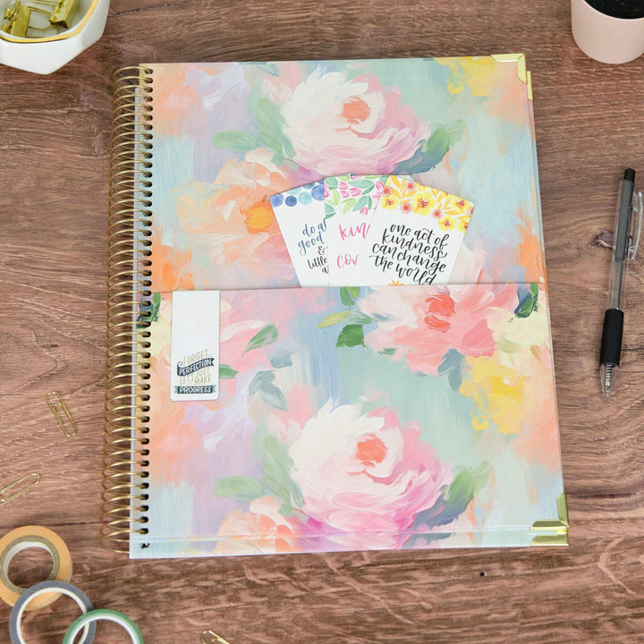 2025-26 Hard Cover Planner, 8.5" x 11", Painted Peonies