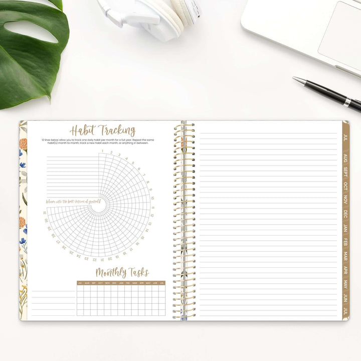 2025-26 Soft Cover Planner, 8.5" x 11", Whimsical Wildflowers