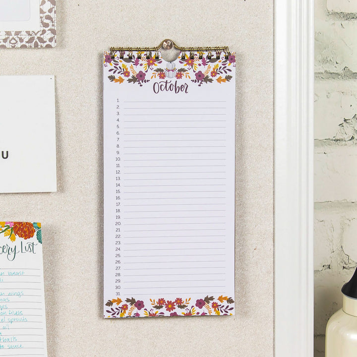 Perpetual Calendar, 5" x 10", Seasonal Florals