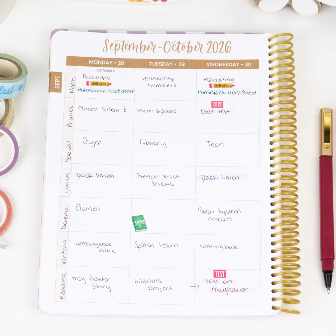 2026–27 Daisy Column Academic Planner, 7" x 9" | Bows - bloom daily planners