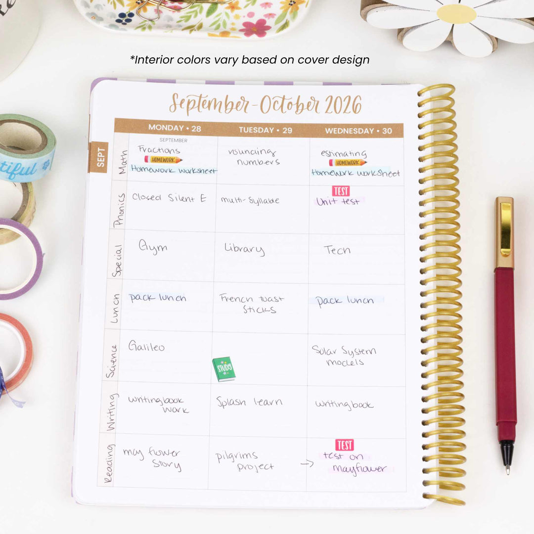 2026–27 Daisy Column Academic Planner, 7" x 9" | Butter Yellow Daisies - bloom daily planners